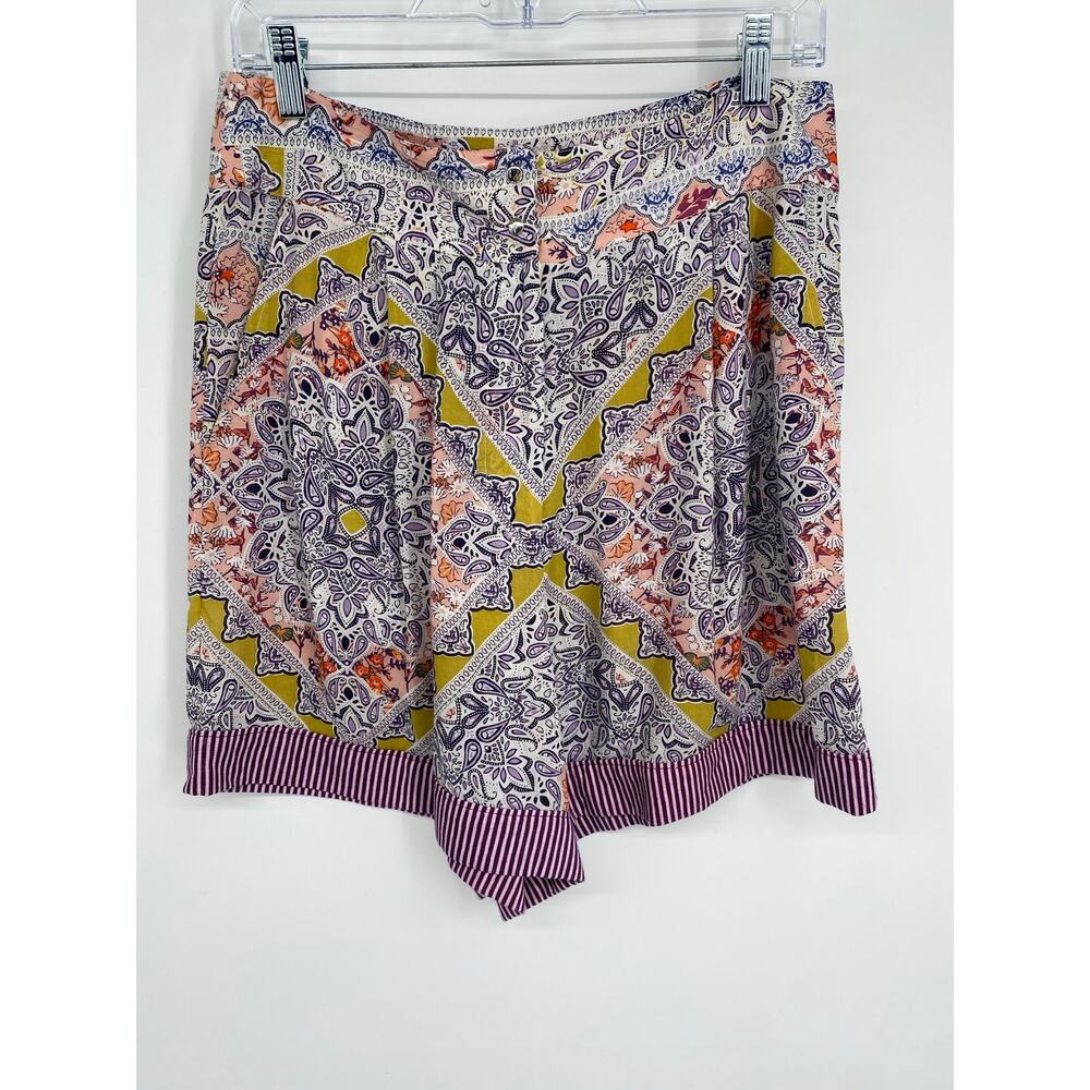 Ouari Shorts Women’s Large Paisley Floral Bohemian Print Flowy Festival Feminine